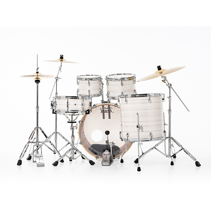 PEARL EXX725SBR/C777 Export EXX Slipstream White 5 Parça (22B/10T/12T/16F/14S) HWP-834 Aksam Setli ve Sabian SBR Zil Setli Akustik Davul Seti