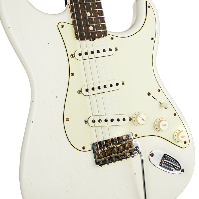 Fender Custom Shop Limited Edition 62/63 Stratocaster Journeyman Relic Gülağacı Klavye Aged Olympic White Elektro Gitar