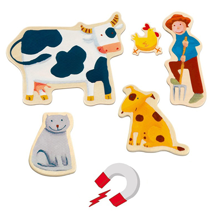 DJECO Mıknatıslı Oyunlar Wooden Farm Magnets