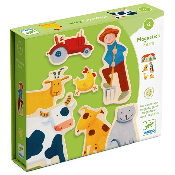 DJECO Mıknatıslı Oyunlar Wooden Farm Magnets