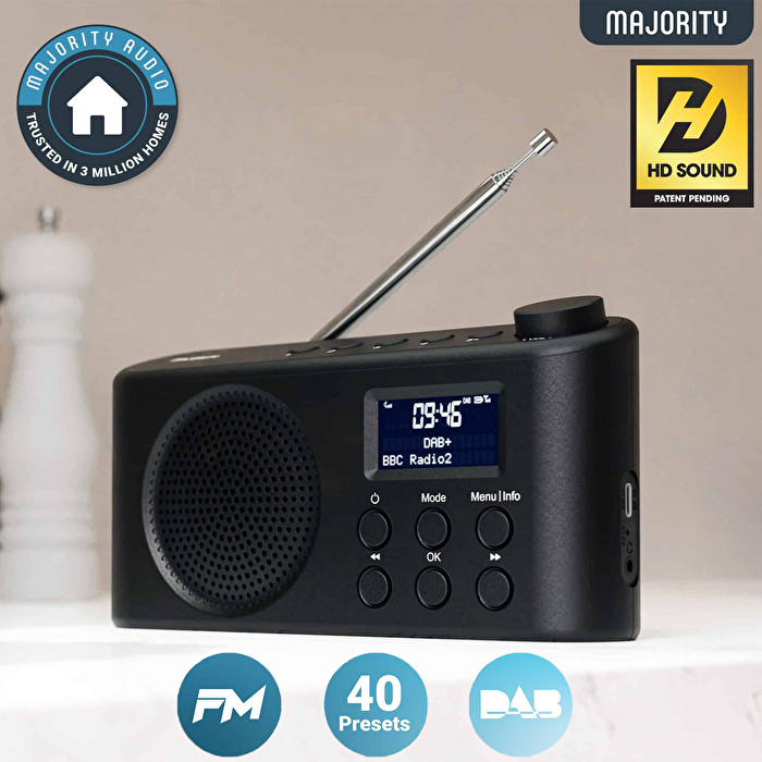 MAJORITY Orwell Saat Radyo Bluetooth Hoparlör