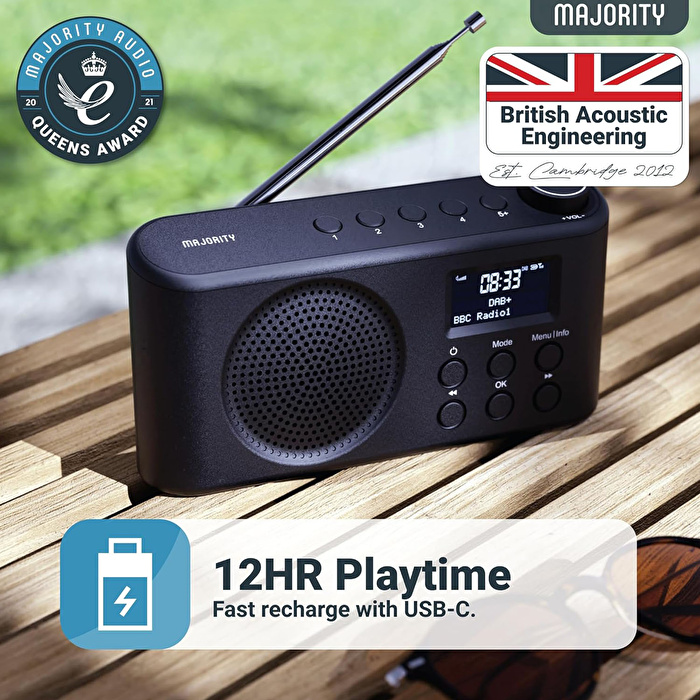 MAJORITY Orwell Saat Radyo Bluetooth Hoparlör