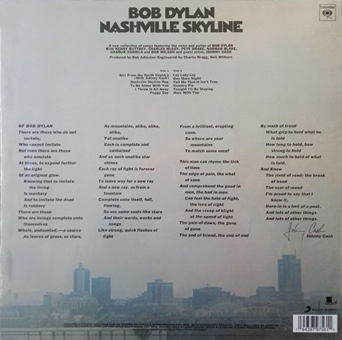Bob Dylan – Nashville Skyline (2015 Reissue, Whire Vinyl)