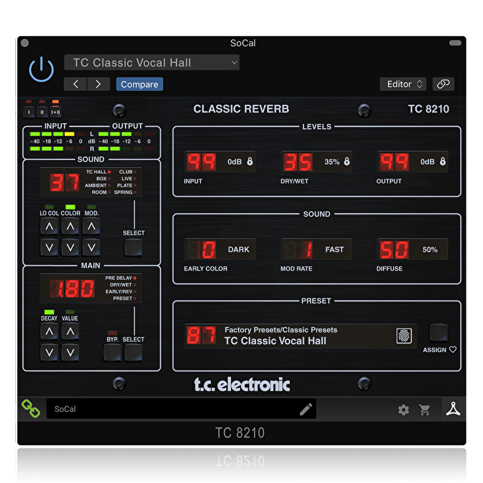 TC Electronic TC8210-DT Reverb Plug-In Hardware Kontrol Cihazı