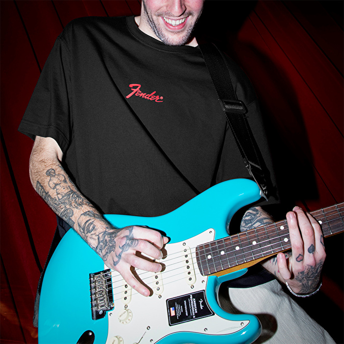 FENDER® Little Red Riding Hood Loose Siyah T-Shirt