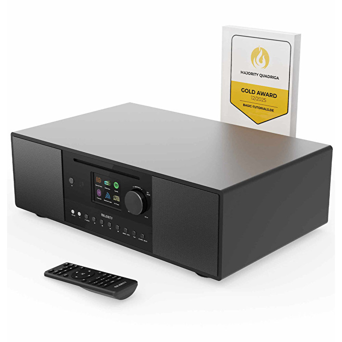 MAJORITY Quadriga Müzik Sistemi Siyah (CD, WiFi, BT, AUX, Radyo)