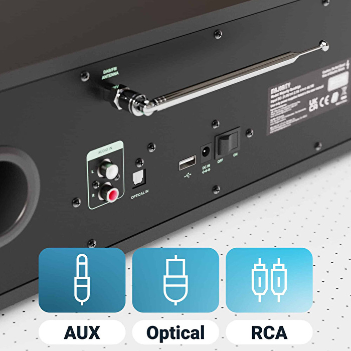MAJORITY Quadriga Müzik Sistemi Siyah (CD, WiFi, BT, AUX, Radyo)