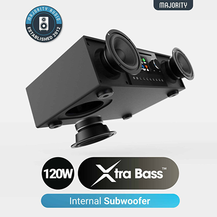 MAJORITY Quadriga Müzik Sistemi Siyah (CD, WiFi, BT, AUX, Radyo)