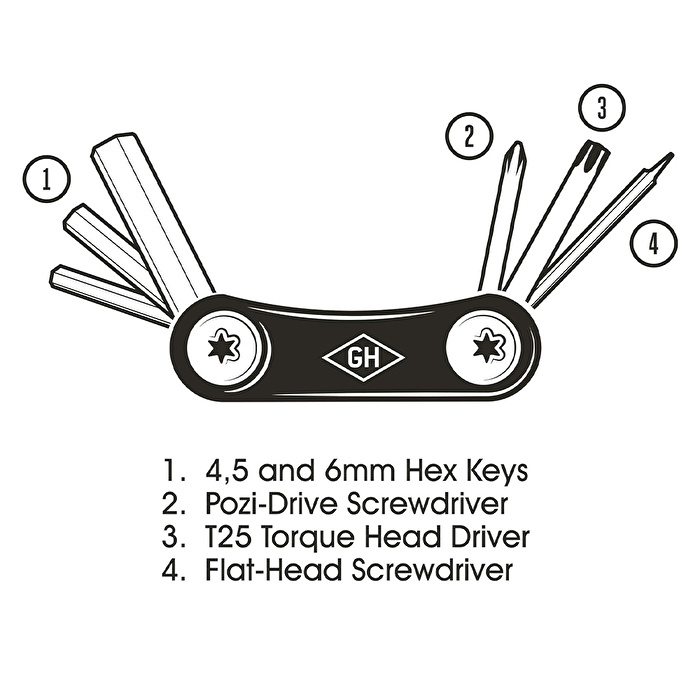 GENTLEMEN'S HARDWARE Mini Bisiklet Çok Amaçlı Alet
