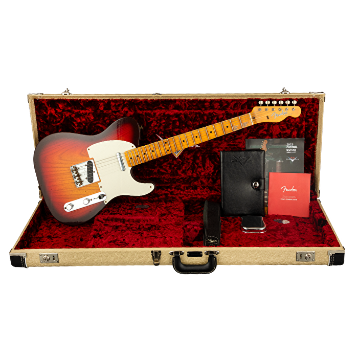 Fender Custom Shop B2 1958 Telecaster Journeyman Relic Wide Fade 3 Ton Sunburst Elektro Gitar