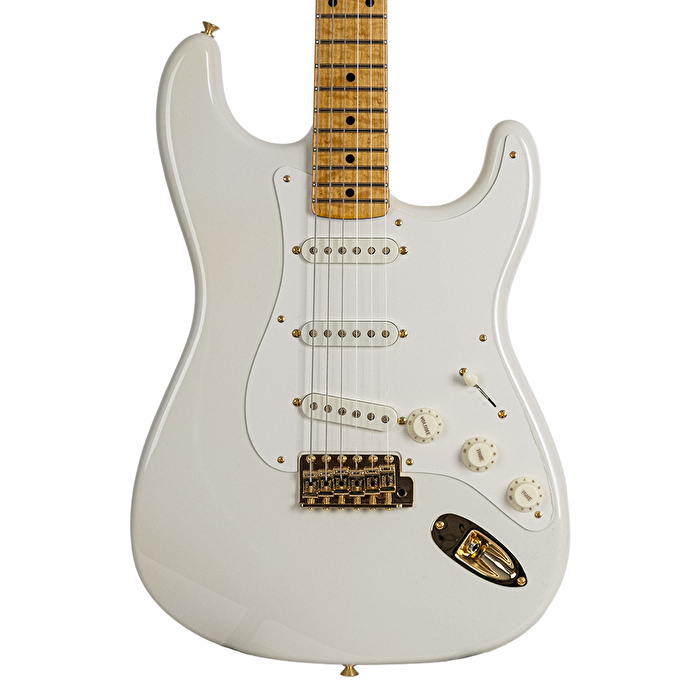 Fender Custom Shop Limited Edition 1959 Stratocaster NOS Gold HW Aged Olympic White Elektro Gitar