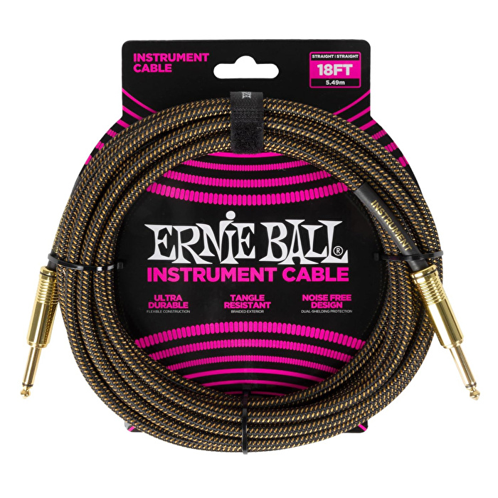 Ernie Ball 18ft. Braided Pay Dirt Enstrüman Kablosu