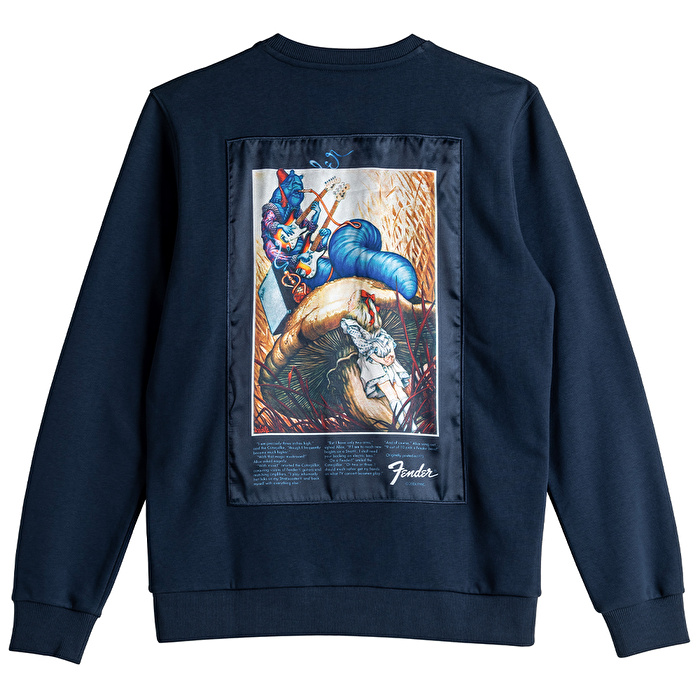 FENDER® Alice in Wonderland Loose Lacivert Sweatshirt