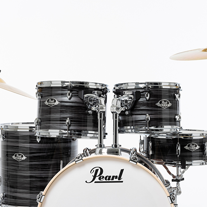 PEARL EXX725SBR/C778 Export EXX Graphite Silver Twist 5 Parça (22B/10T/12T/16F/14S) HWP-834 Aksam Setli ve Sabian SBR Zil Setli Akustik Davul Seti