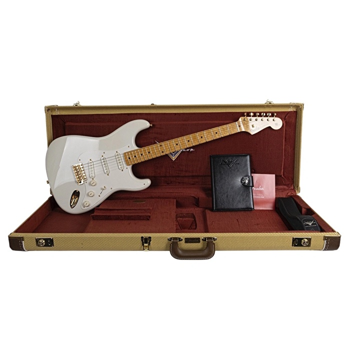 Fender Custom Shop Limited Edition 1959 Stratocaster NOS Gold HW Aged Olympic White Elektro Gitar