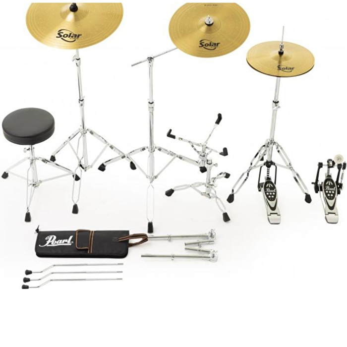 PEARL RS585BC/C707 Roadshow Bronz Metalik 5 Parça (18B/10T/12T/14F/13S) Aksamlı ve Zilli Akustik Davul Seti