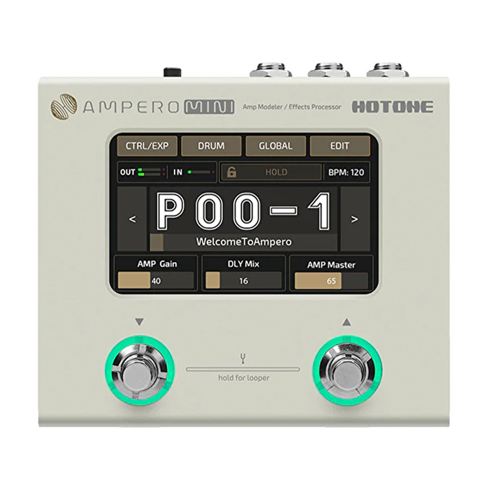 Hotone MP-50VN Ampero Mini (Vanilla) Amp Modeler & Effects Processor, (9V Adaptör Dahil)