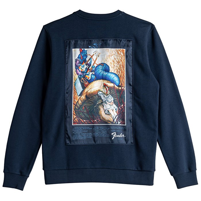FENDER® Alice in Wonderland Loose Lacivert Sweatshirt