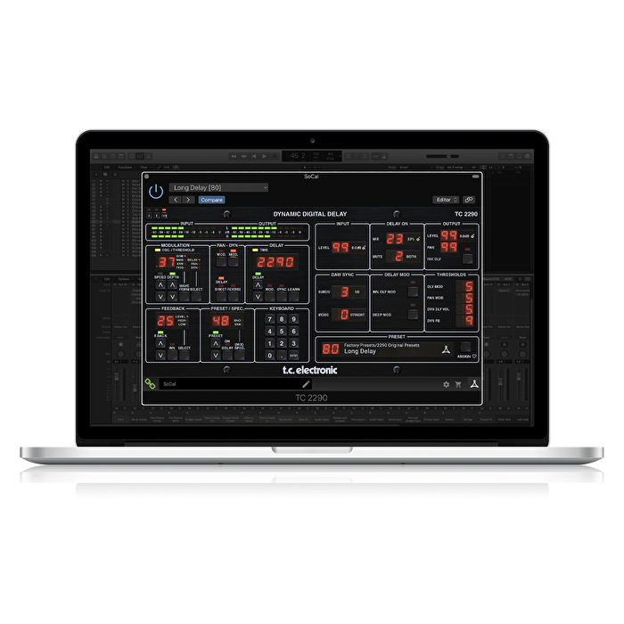 TC Electronic TC2290-DT Dinamik Delay Plug-In  Masa Üstü Kontrol Arayüzü