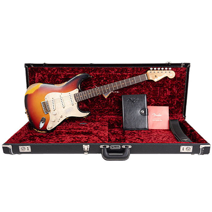 Fender Custom Shop Limited Edition 1959 Stratocaster Heavy Relic Roasted Akçaağaç Klavye Wide Fade 3 Color Sunburst Elektro Gitar