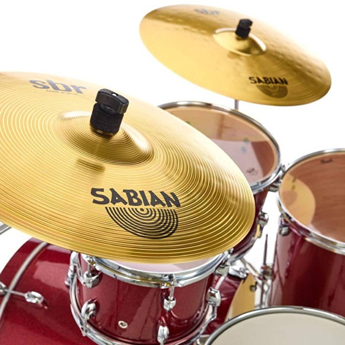 PEARL EXX705NBR/C704 - Export Black Cherry Glitter 5 Parça (20B/10T/12T/14F/14S) Aksamlı & Zilli Akustik Davul Seti