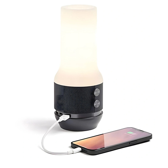 LEXON Terrace + Lamba-BT Hoparlör- Powerbank Metalik Gri