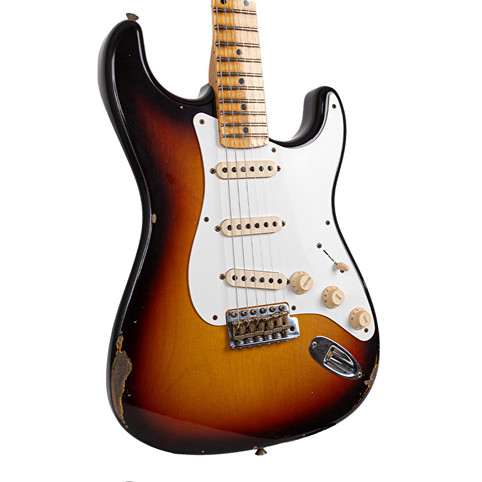 Fender Custom Shop 1958 Stratocaster Relic Akçaağaç Klavye Faded Aged Chocolate 3 Color Sunburst Elektro Gitar