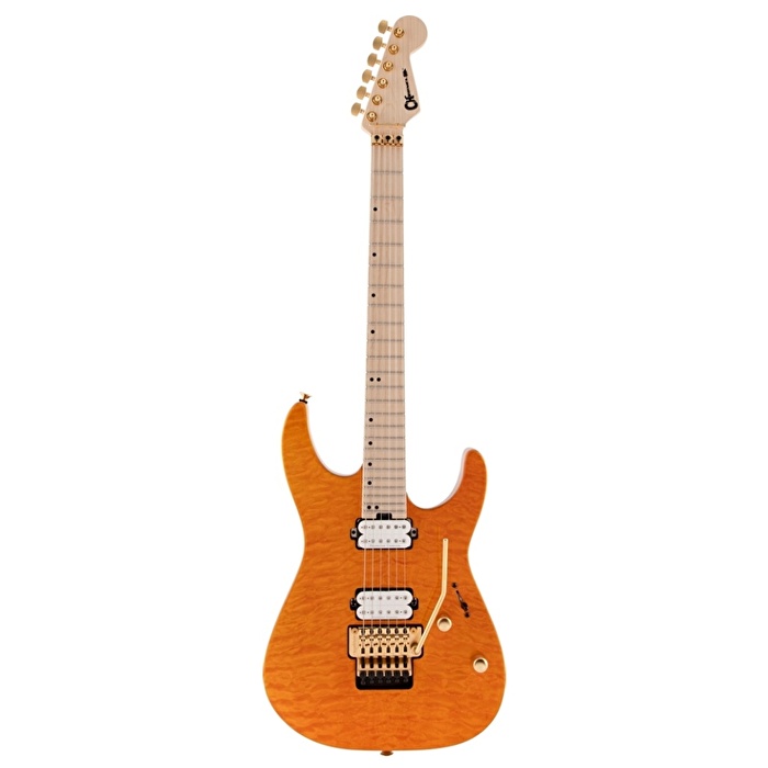Charvel Pro Mod DK24 HH Mahogany  Quilt Maple Top Floyd Rose Akçaağaç Klavye Dark Amber Elektro Gitar