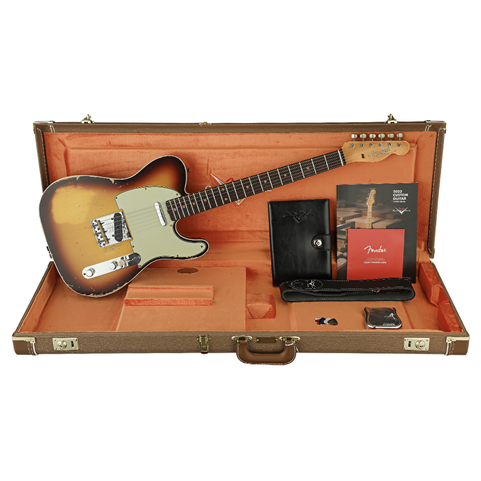 Fender Custom Shop LTD 1960 Telecaster Custom Heavy Relic Chocolate 3 Ton Sunburst Elektro Gitar