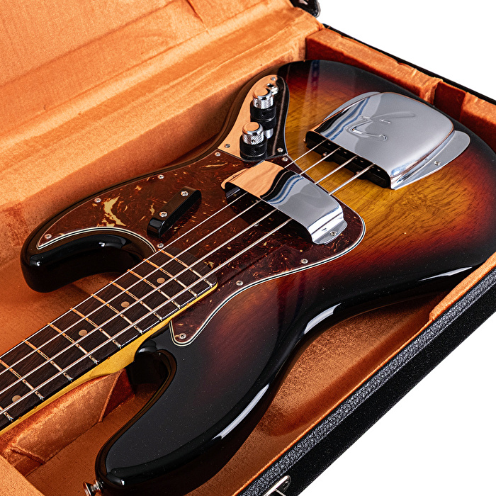 Fender Custom Shop 1961 Jazz Bass NOS Bleached 3 Ton Sunburst Bas Gitar