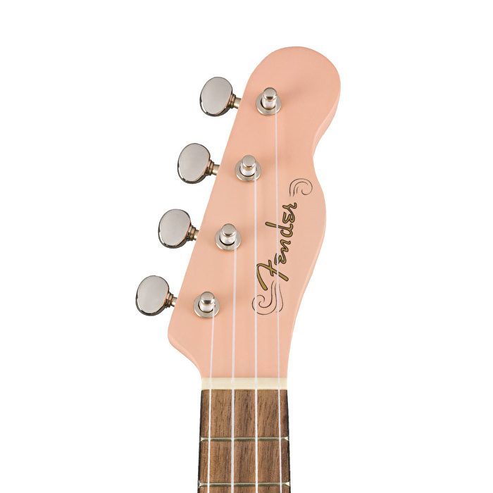 Fender Venice Soprano Ceviz Klavye Shell Pink Ukulele