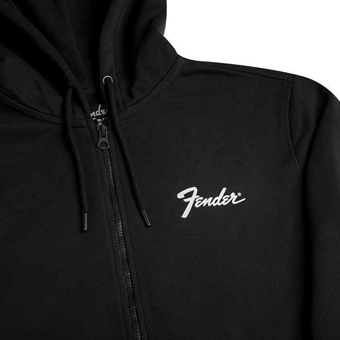 FENDER® Transition Logo Fermuarlı Siyah Hoodie