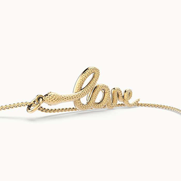 CHOCLI 18 Ayar Altın Kaplama Love Snake Kolye
