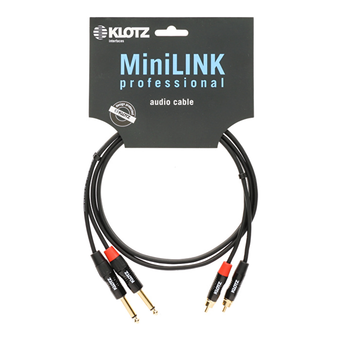 Klotz Pro Twincable Altın Uçlu 2x TS - 2x RCA 3mt İkili Siyah Kablo