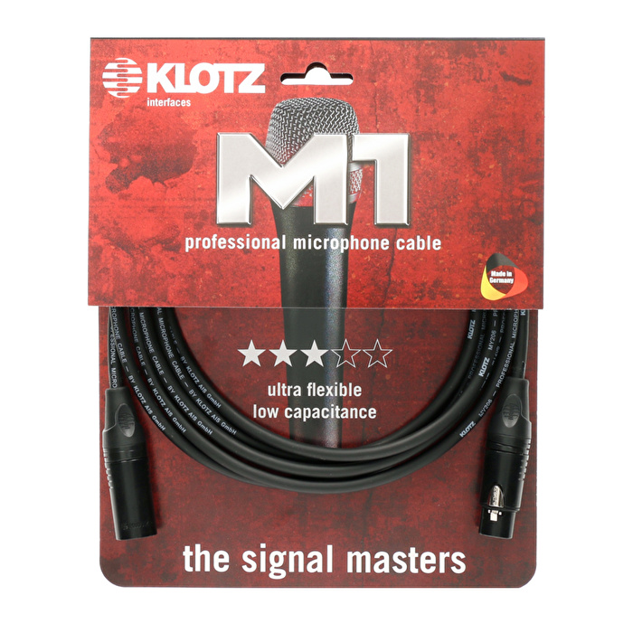 Klotz M1 MY206  Siyah 25mt XLR KLOTZ Uçlu Mikrofon Kablosu