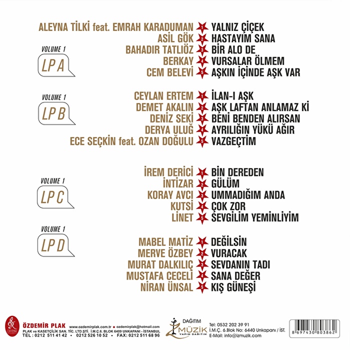 Various Artist-Yıldız Tilbe'nin Yıldızlı Şarkıları Vol. 1 - Plak