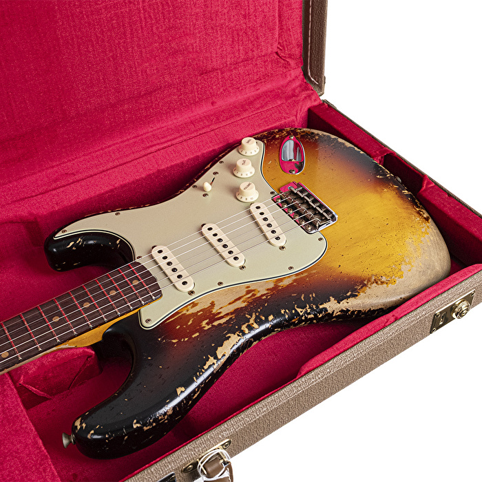 Fender Custom Shop Limited Edition 1961 Stratocaster Akçaağaç Klavye Super Heavy Relic Super Faded Aged 3 Ton Sunburst Elektro Gitar