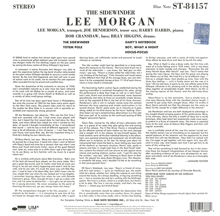 Lee Morgan – The Sidewinder (2020 Blue Note Classic Vinyl Series)