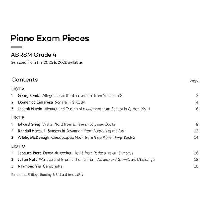 Piano Exam Pieces 2025 & 2026, ABRSM Grade 4 : Selected from the 2025 & 2026 Syllabus
