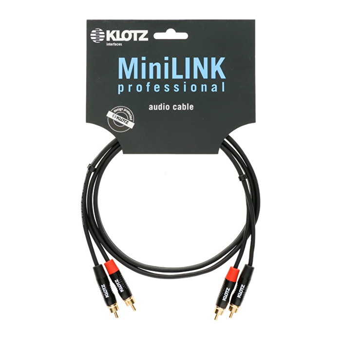 Klotz Pro Twincable Altın Uçlu 2x RCA - 2x RCA 90cm İkili Siyah Kablo