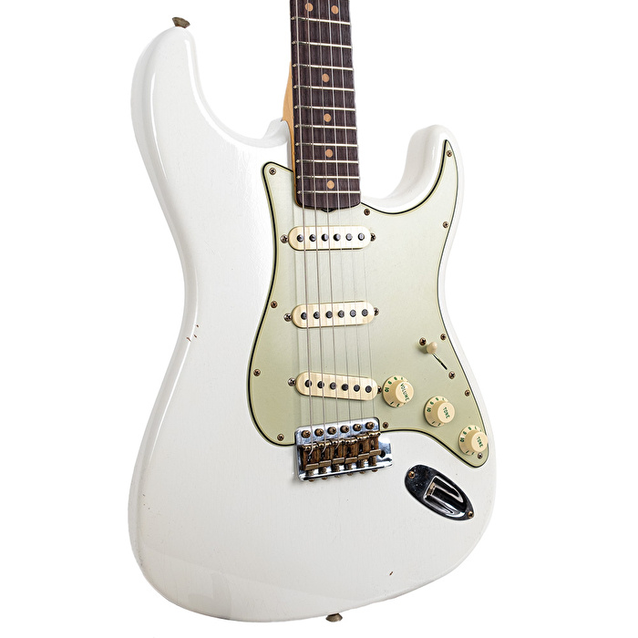Fender Custom Shop 1964 Stratocaster Journeyman Relic Gülağacı Klavye Aged Olympic White Elektro Gitar