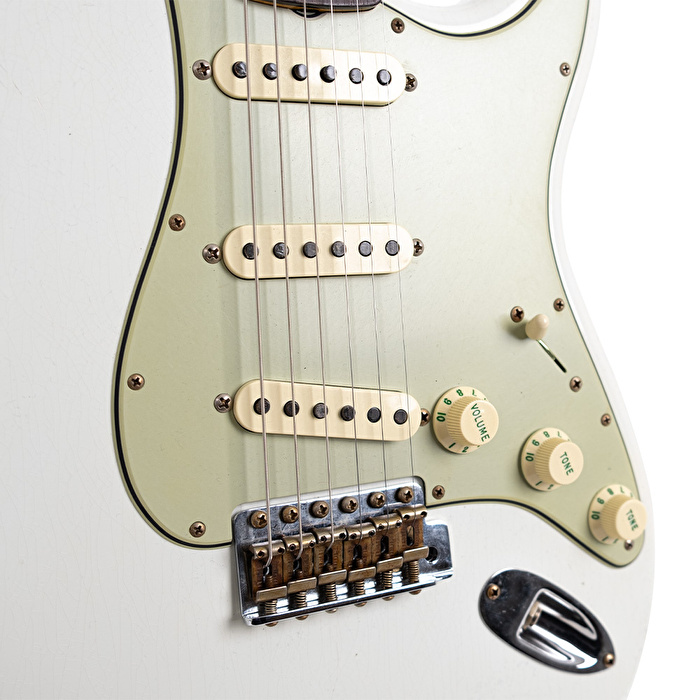 Fender Custom Shop 1964 Stratocaster Journeyman Relic Gülağacı Klavye Aged Olympic White Elektro Gitar