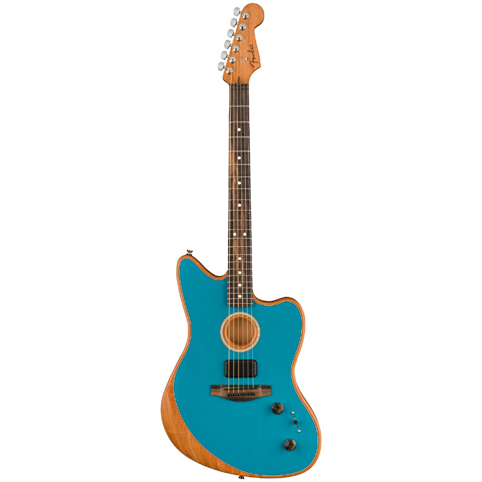 Fender American Acoustasonic Jazzmaster Abanoz Klavye Ocean Turquoise Elektro Akustik Gitar