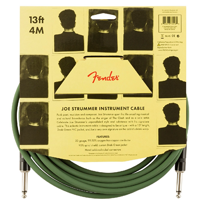 Fender Joe Strummer Pro 4.5 Metre Yeşil Enstrüman Kablosu