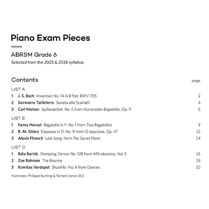 Piano Exam Pieces 2025 & 2026, ABRSM Grade 6 : Selected from the 2025 & 2026 Syllabus