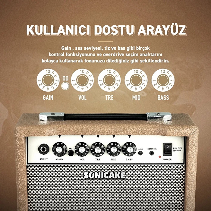Sonicake Sprint 15W Elektro Gitar Amfisi