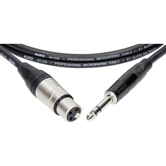 Klotz M1 MY206 TRS x Female XLR Klotz Uçlu Siyah 3mt Balanslı Kablo