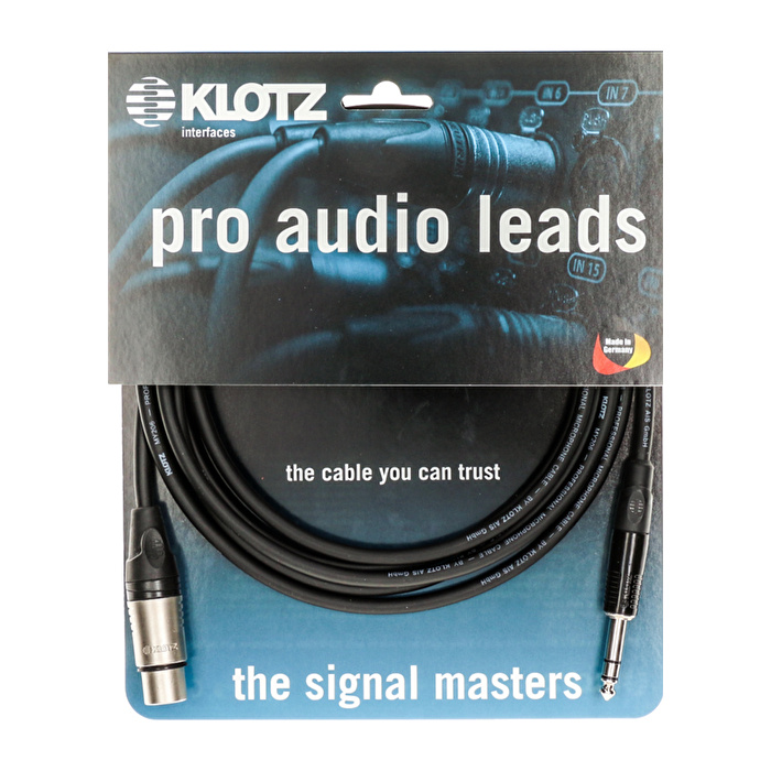 Klotz M1 MY206 TRS x Female XLR Klotz Uçlu Siyah 3mt Balanslı Kablo