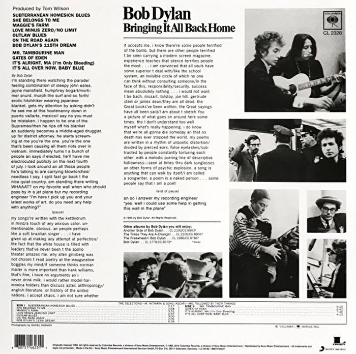 Bob Dylan – Bringing It All Back Home (2015 Reissue, Mono)