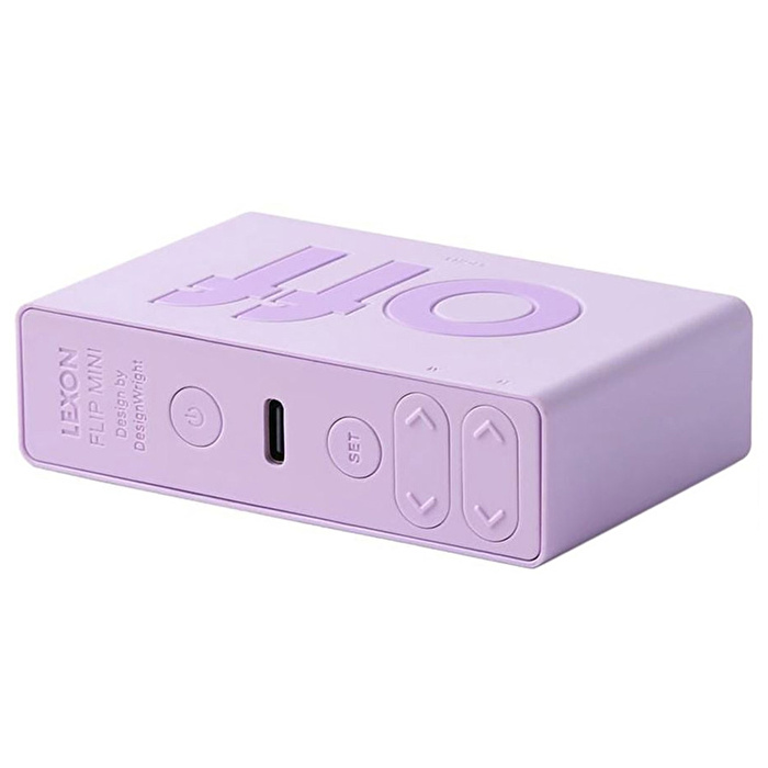 LEXON Flip Mini Şarj Edilebilir Alarm Saat Lila